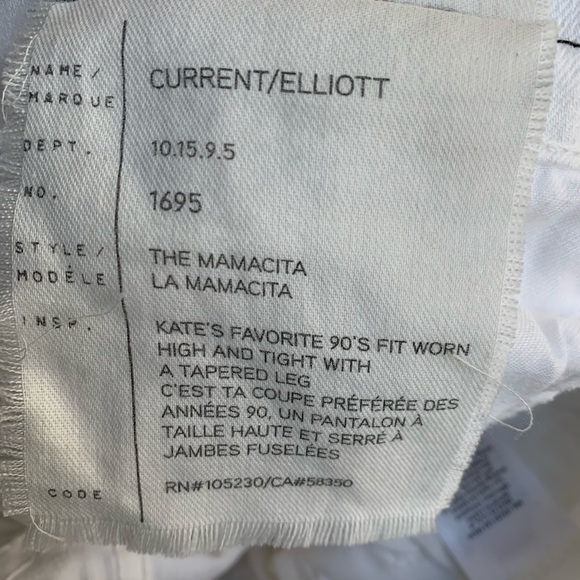 Current Elliott La Mamacita White jeans - Picture 5 of 13